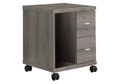 17.75" X 17.75" X 23" Dark Taupe Particle Board Hollow Core 2 Drawers  Office Cabinet  Warm Home View