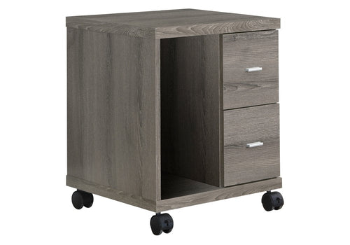 17.75" X 17.75" X 23" Dark Taupe Particle Board Hollow Core 2 Drawers  Office Cabinet  Warm Home View