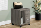 Mobile Office Storage Cabinet - Dark Taupe Wood, 1-Piece  Warm Home View
