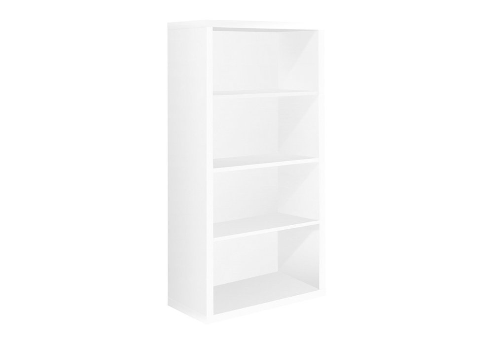 White Wood Adjustable Four Tier Bookcase  Warm Home View
