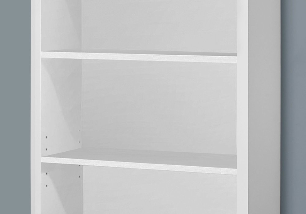 White Wood Adjustable Four Tier Bookcase  Warm Home View