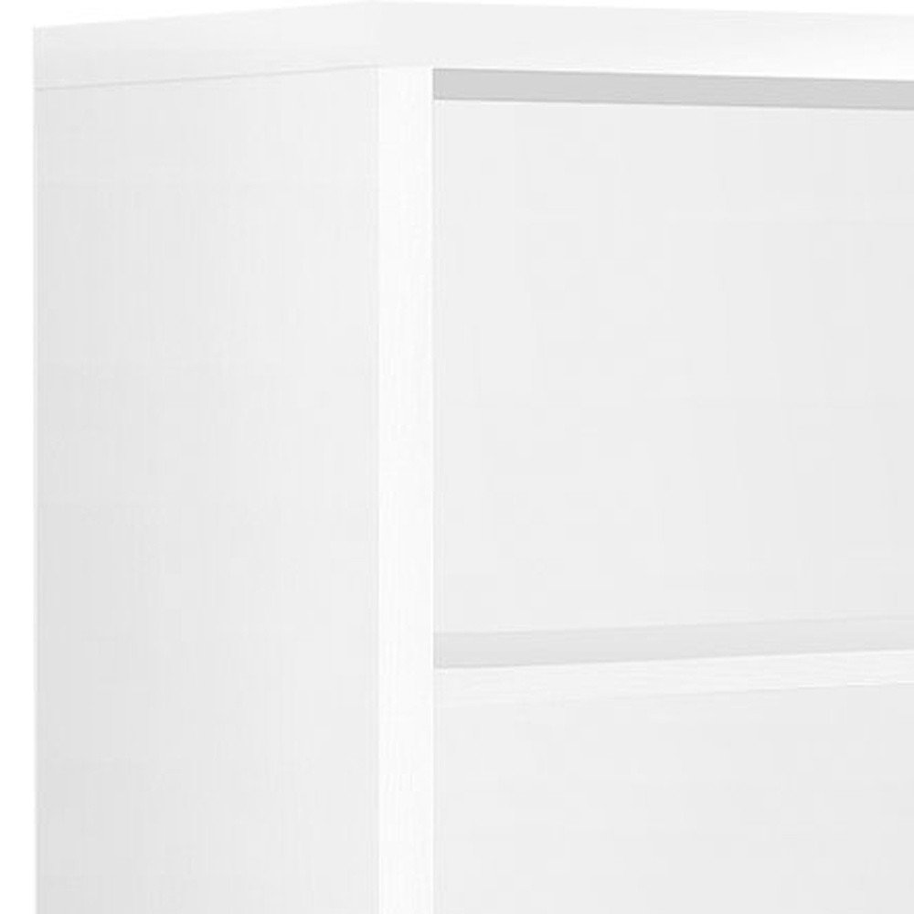 White Wood Adjustable Four Tier Bookcase  Warm Home View