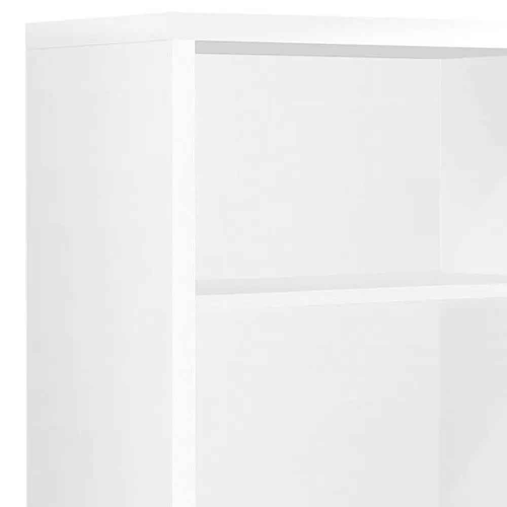 White Wood Adjustable Four Tier Bookcase - 1 Piece  Warm Home View
