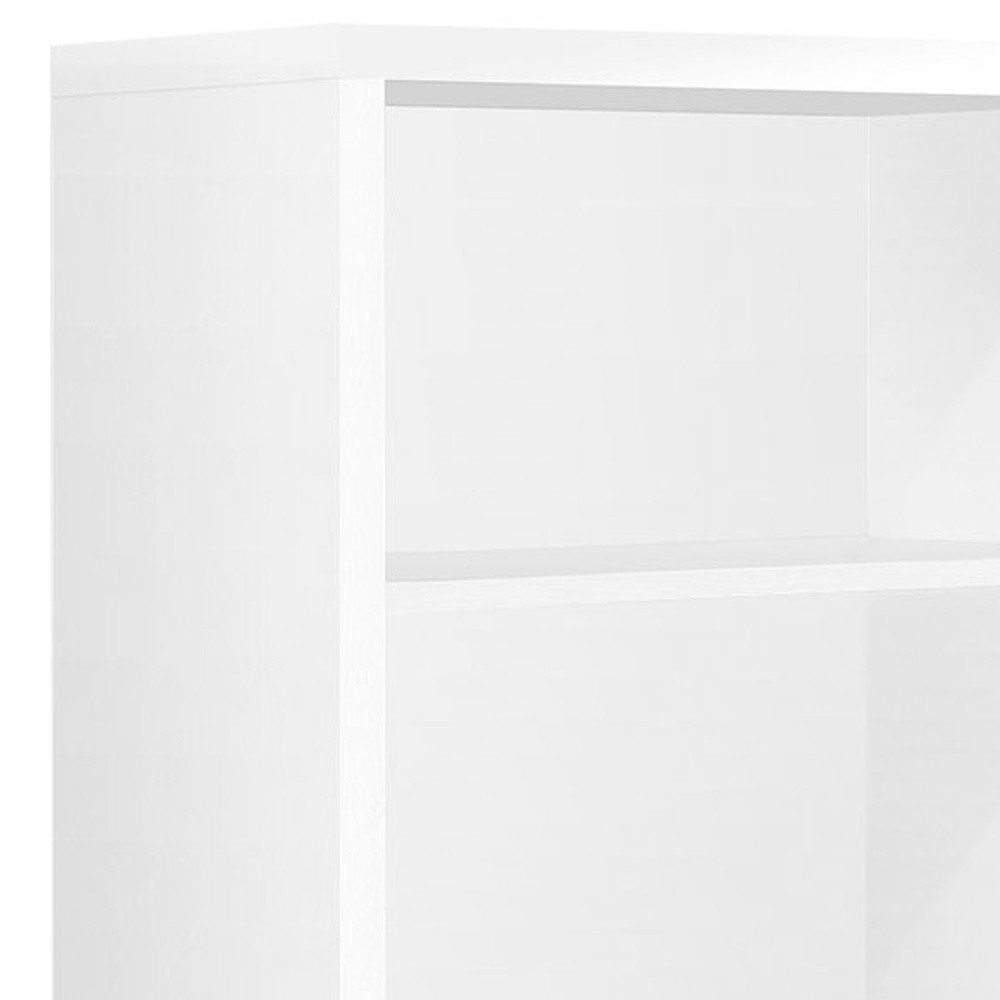 White Wood Adjustable Four Tier Bookcase  Warm Home View
