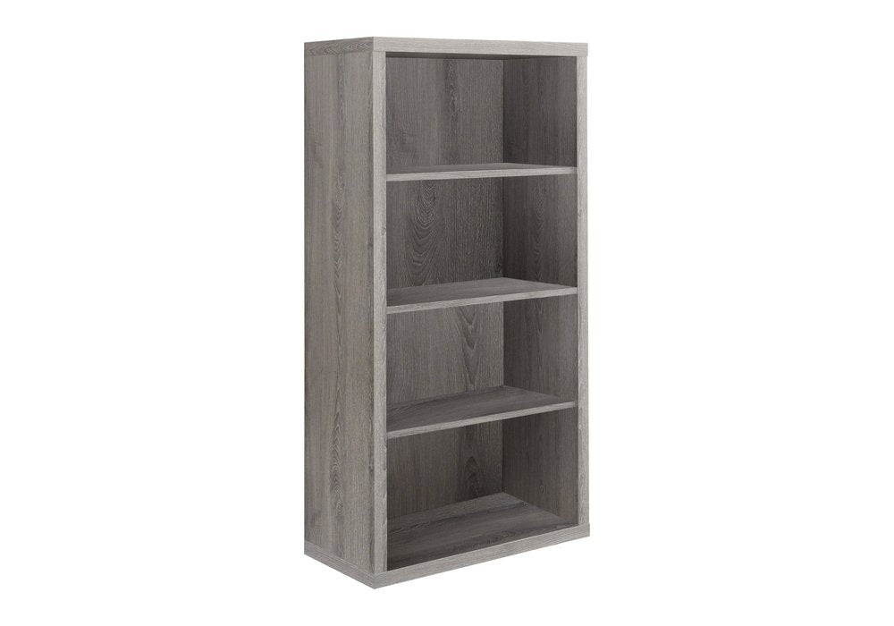 Taupe Wood Four Tier Bookcase  Warm Home View
