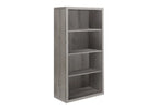 Taupe Wood Four Tier Bookcase Vertical Manufactured Wood  Warm Home View
