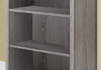 Taupe Wood Four Tier Bookcase  Warm Home View