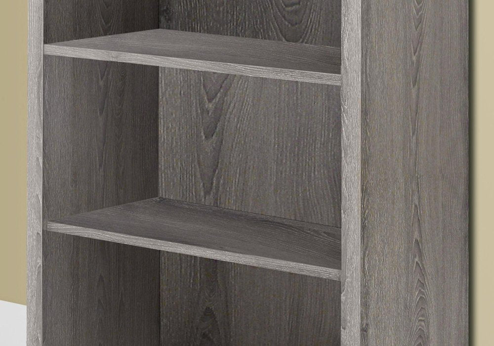 Taupe Wood Four Tier Bookcase  Warm Home View