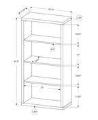 Taupe Wood Four Tier Bookcase Vertical Manufactured Wood  Warm Home View