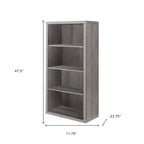 Taupe Wood Four Tier Bookcase Vertical Manufactured Wood  Warm Home View