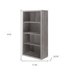 Taupe Wood Four Tier Bookcase  Warm Home View