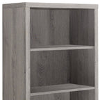 Taupe Wood Four Tier Bookcase  Warm Home View