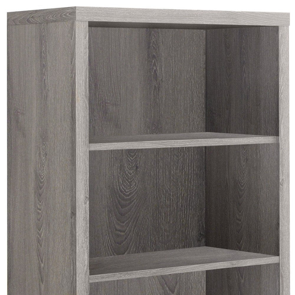 Taupe Wood Four Tier Bookcase  Warm Home View