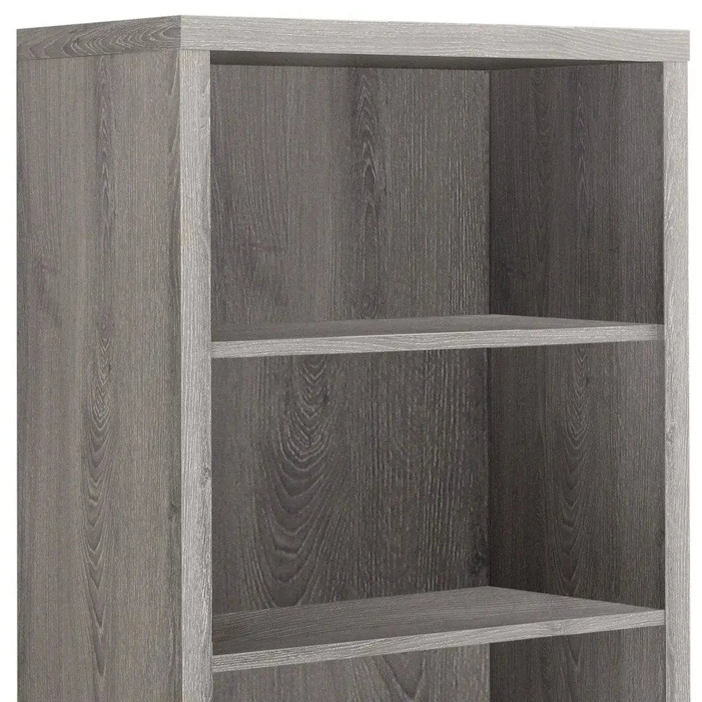 Taupe Wood Four Tier Bookcase Vertical Manufactured Wood  Warm Home View