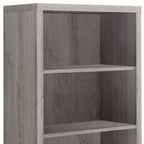 Taupe Wood Four Tier Bookcase Vertical Manufactured Wood  Warm Home View
