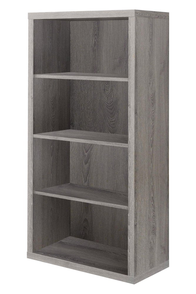 Taupe Wood Four Tier Bookcase  Warm Home View