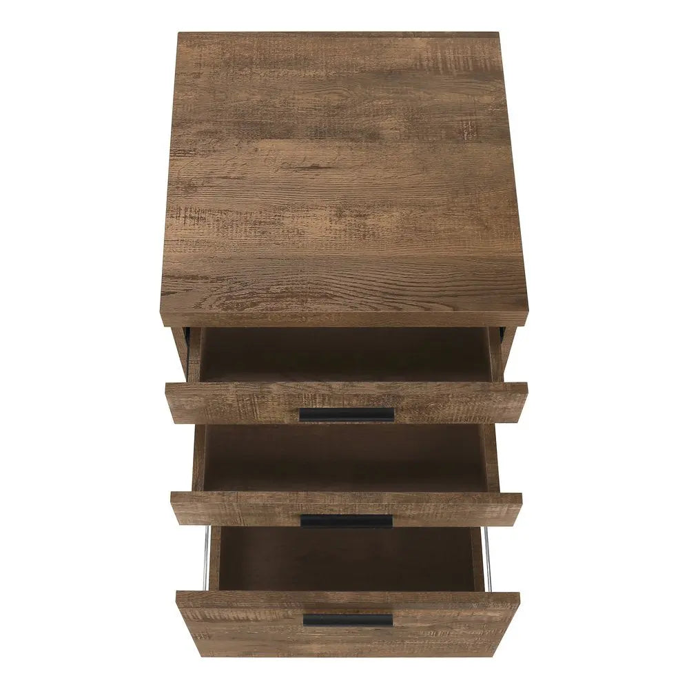Brown Wood 3 Drawer Filing Cabinet - Particle Board, 1-Piece  Warm Home View