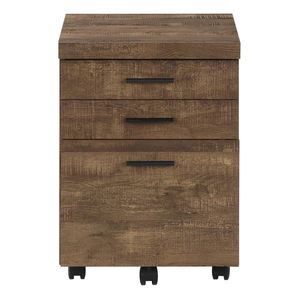 25" Brown Particle Board and Wood Filing Cabinet With Drawers  Warm Home View