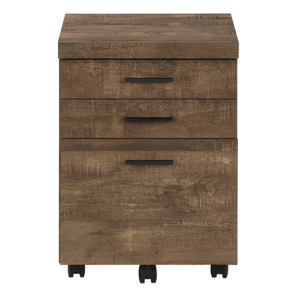 Brown Wood 3 Drawer Filing Cabinet - Particle Board, 1-Piece  Warm Home View