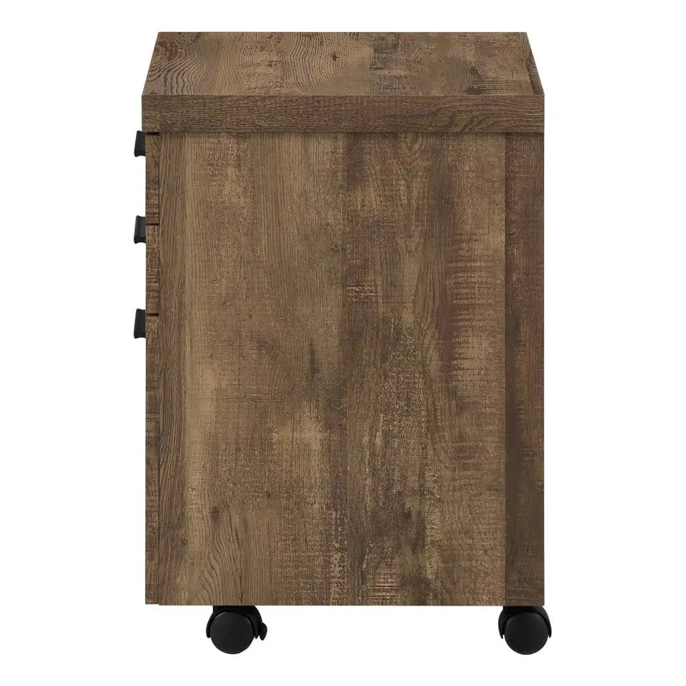 Brown Wood 3 Drawer Filing Cabinet - Particle Board, 1-Piece  Warm Home View