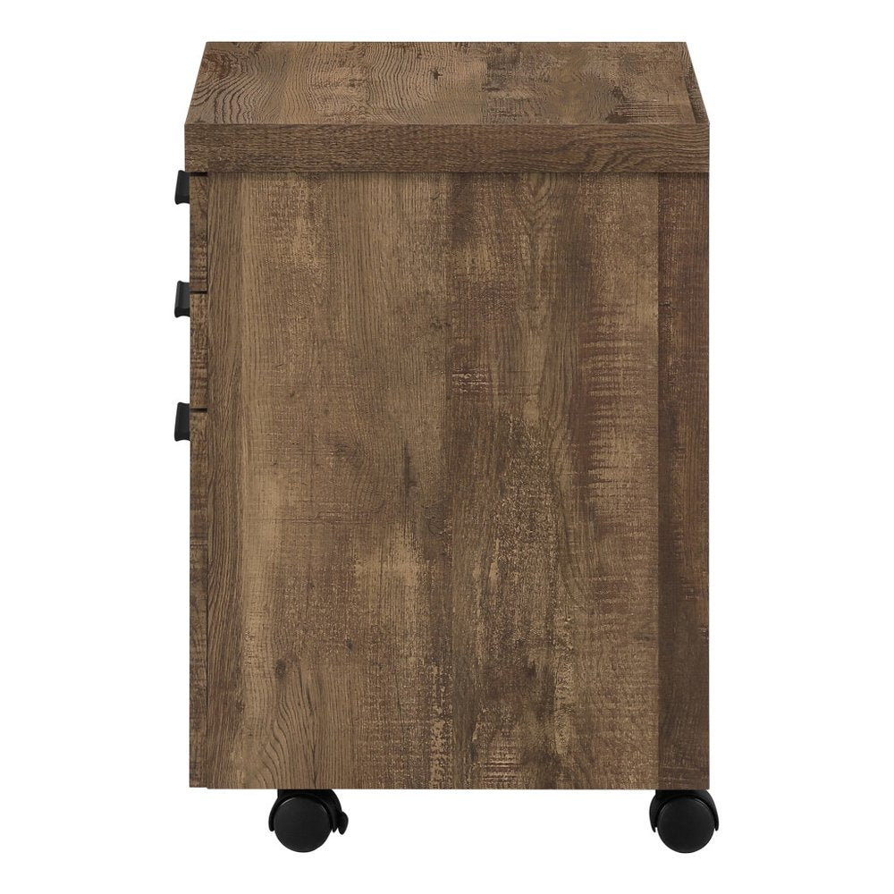 25" Brown Particle Board and Wood Filing Cabinet With Drawers  Warm Home View