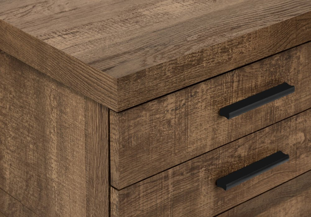 25" Brown Particle Board and Wood Filing Cabinet With Drawers  Warm Home View