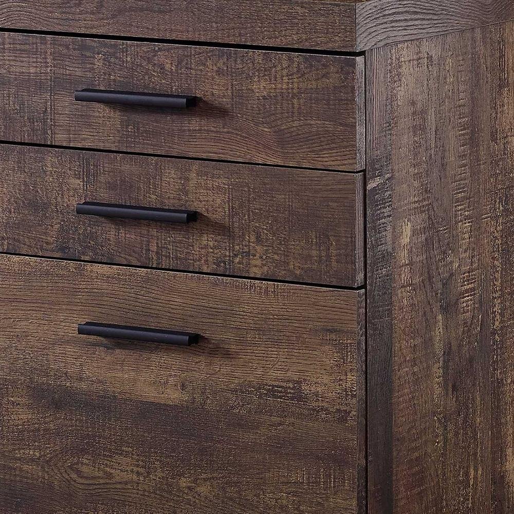 25" Brown Particle Board and Wood Filing Cabinet With Drawers  Warm Home View