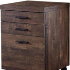 25" Brown Particle Board and Wood Filing Cabinet With Drawers  Warm Home View