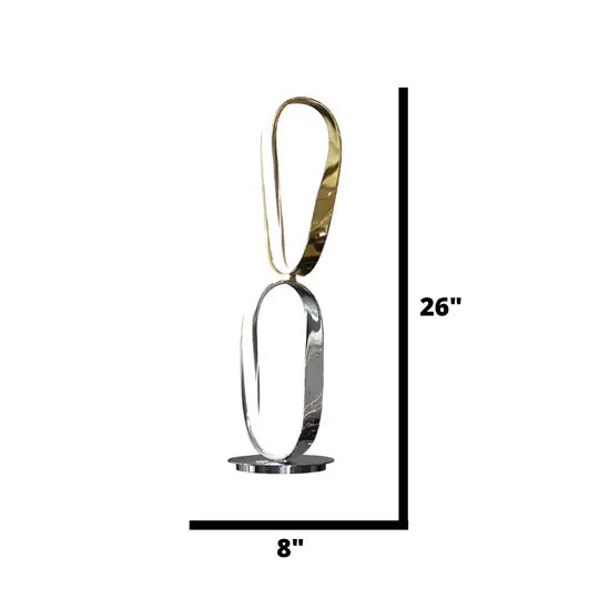 Prague Chrome & Gold Table Lamp // Natural White LED Strip & Touch Dimmer  Warm Home View