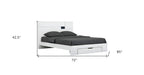 White Wood CA King Platform Bed Frame With Storage Drawer  Warm Home View