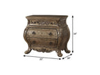34" Champagne Novelty Three Drawers Solid Wood Nightstand  Warm Home View