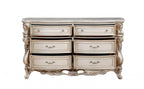 72" Beige Solid Wood Six Drawer Double Dresser  Warm Home View