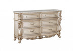 72" Beige Solid Wood Six Drawer Double Dresser  Warm Home View