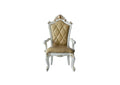 Set of Two 27" Brown and White Faux Leather Tufted Side Chair  Warm Home View