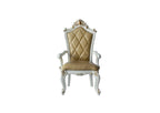 Set of Two 27" Brown and White Faux Leather Tufted Side Chair  Warm Home View