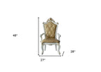 Set of Two 27" Brown and White Faux Leather Tufted Side Chair  Warm Home View