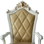 Set of Two 27" Brown and White Faux Leather Tufted Side Chair  Warm Home View