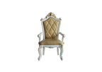 Set of Two 27" Brown and White Faux Leather Tufted Side Chair  Warm Home View