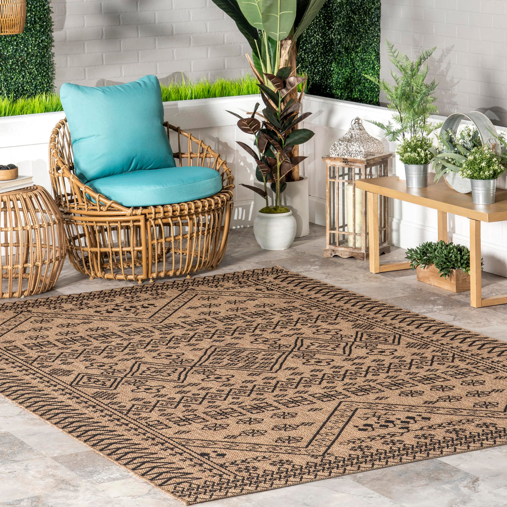 nuLOOM Weather Resistant Outdoor Performance Area Rug - Polypropylene, 1-Piece  Warm Home View