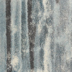 9' X 13' Teal Blue And White Abstract Area Rug  Warm Home View