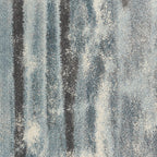 9' X 13' Teal Blue And White Abstract Area Rug  Warm Home View