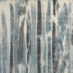9' X 13' Teal Blue And White Abstract Area Rug  Warm Home View