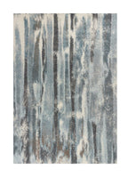 9' X 13' Teal Blue And White Abstract Area Rug  Warm Home View