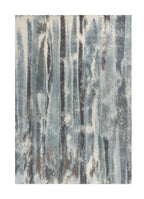 9' X 13' Teal Blue And White Abstract Area Rug  Warm Home View
