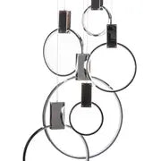 Hong Kong LED Circular Chandelier // Chrome  Warm Home View
