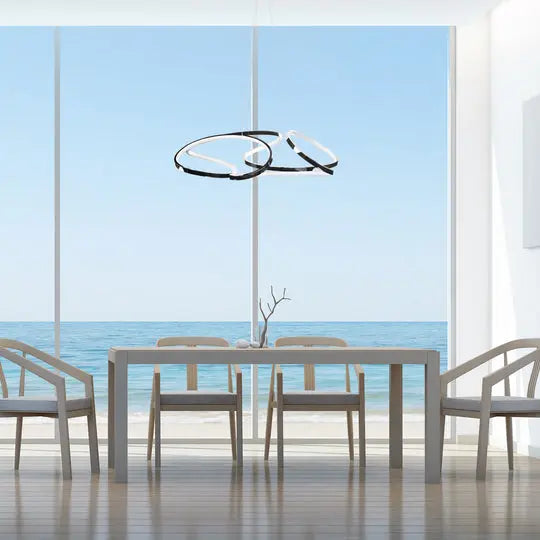Suzhou LED Adjustable Chandelier // Chrome Finish  Warm Home View