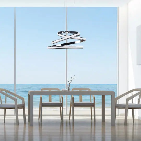 Oslo LED Adjustable Chandelier // Chrome  Warm Home View