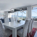Seoul LED Hoops Rectangular Chandelier // Chrome  Warm Home View