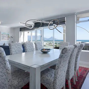 Seoul LED Hoops Rectangular Chandelier // Chrome  Warm Home View
