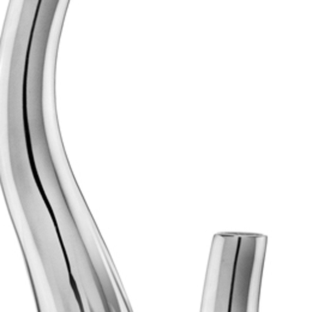 Set of Two Silver Aluminum Squiggly Vases  Warm Home View